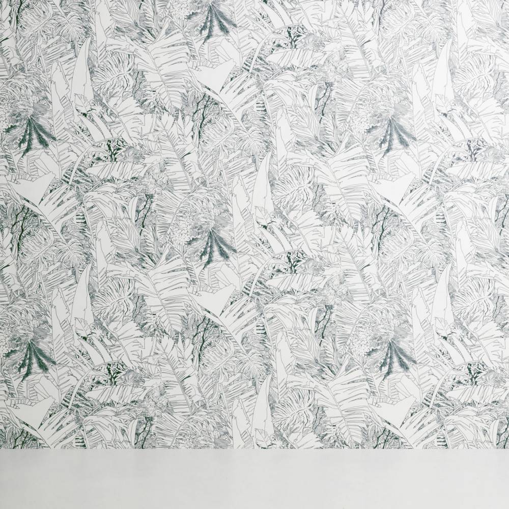 Papier-peint tropical encre sur blanc - Petite Friture