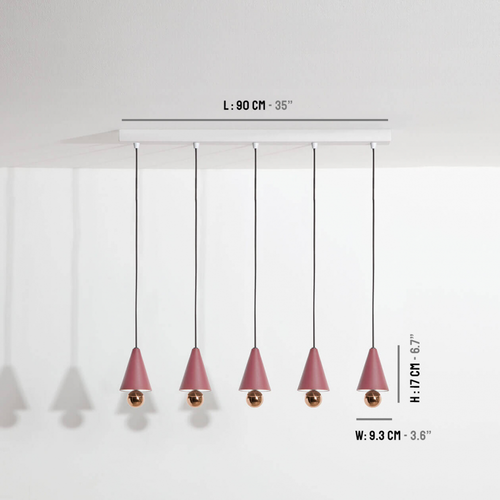Suspension-5-pendants-Cherry-LED-brun-rouge-Petite-Friture-dimensions