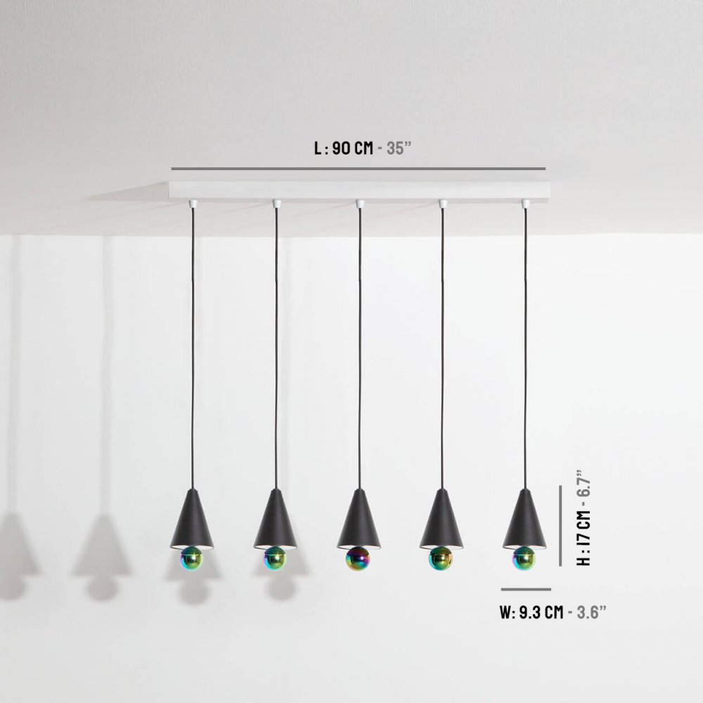 Suspension-5-pendants-Cherry-LED-noir-Petite-Friture-dimensions