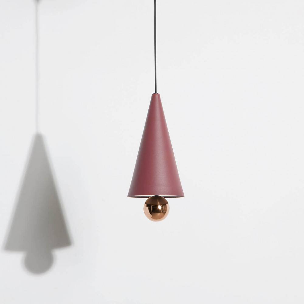 Suspension-petite-Cherry-LED-brun-rouge-Petite-Friture