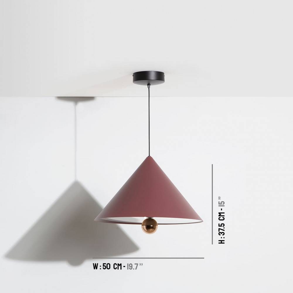 Suspension-grande-Cherry-brun-rouge-LED-Petite-Friture-dimensions