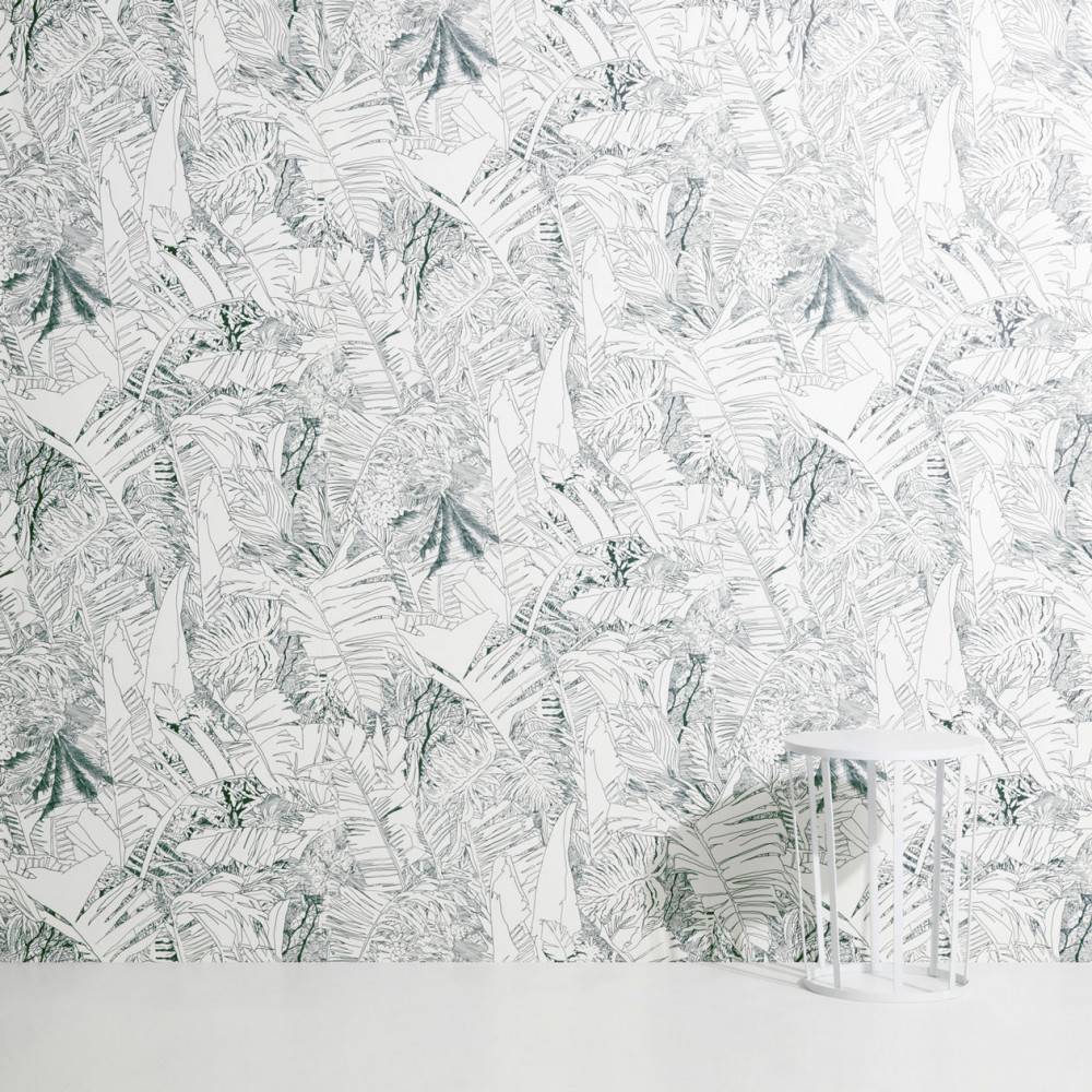 Jungle wallpaper ink on white - Petite Friture