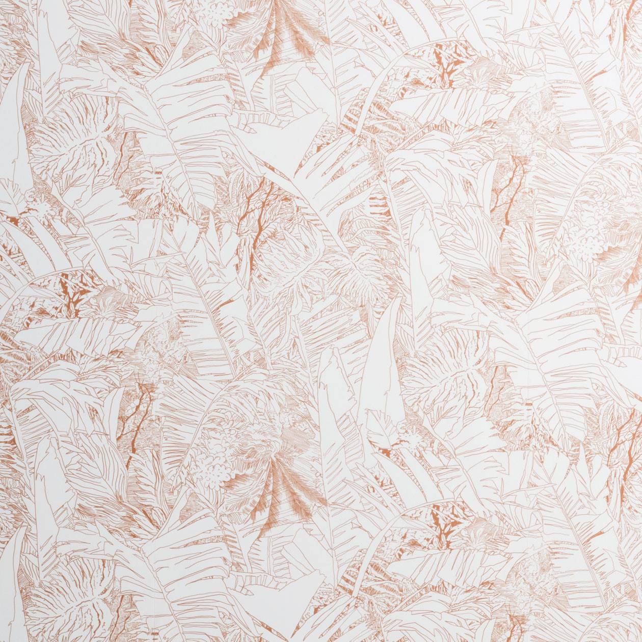 Jungle wallpaper - copper on white - Tiphaine de Bodman