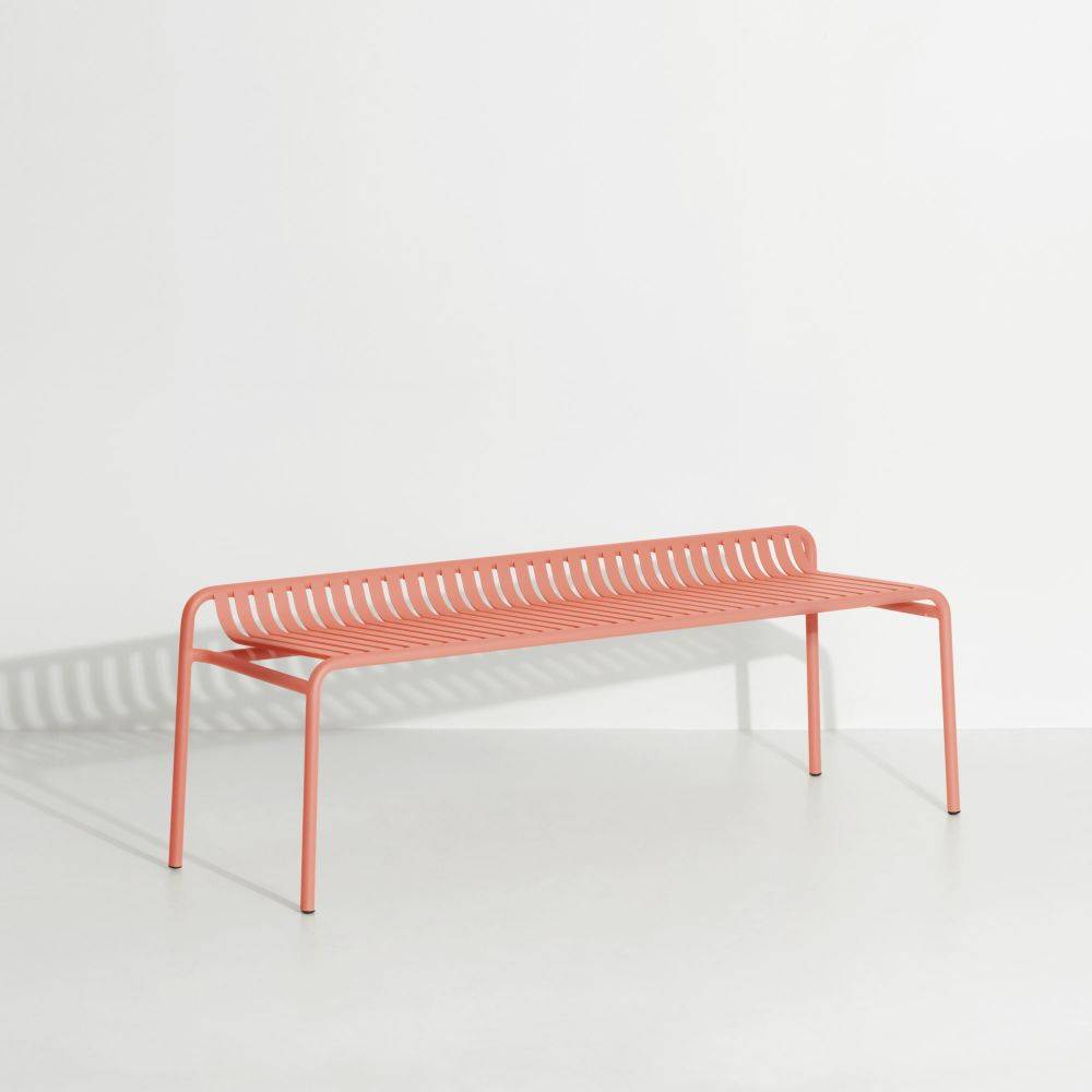 Week-End Backless Bench - Coral