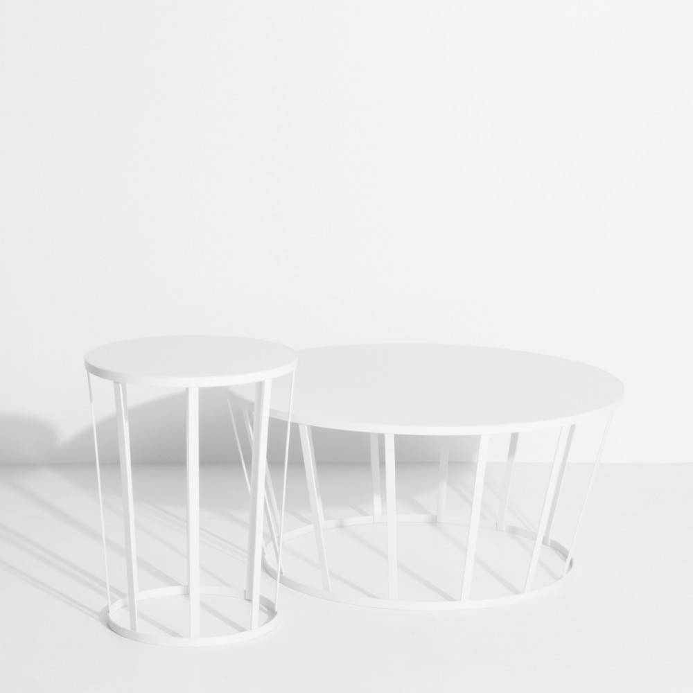 Table d'appoint / tabouret blanc et Table basse blanc Hollo - Petite Friture