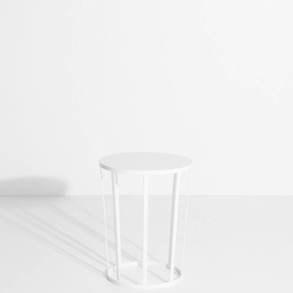 Table d'appoint / tabouret blanc Hollo - Petite Friture