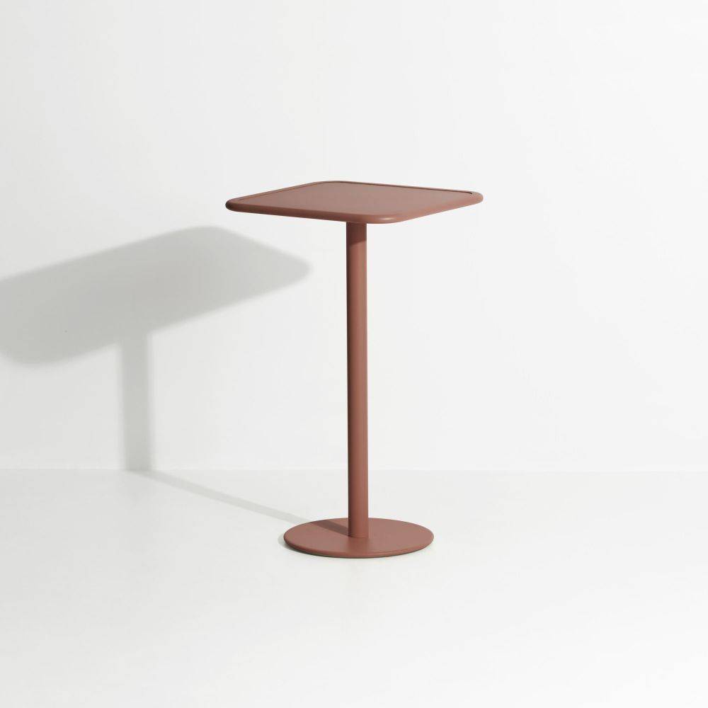 Week-End High Square Bistro Table - Terracotta