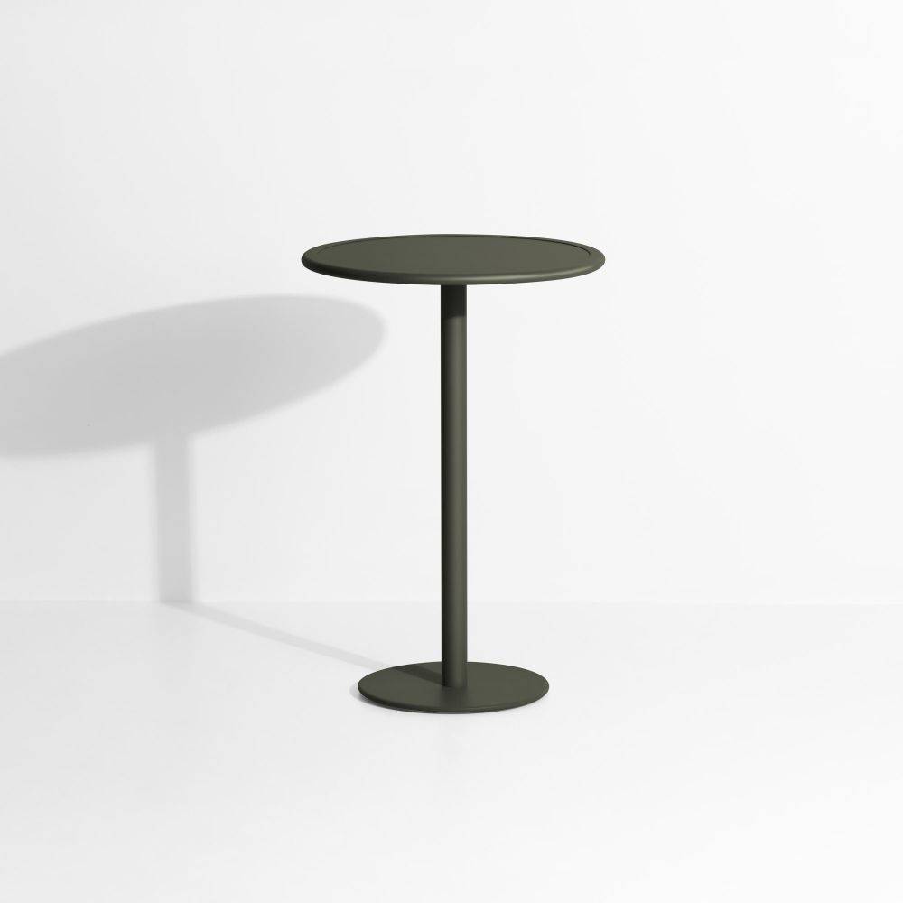 Week-End High Round Bistro Table - Glass green