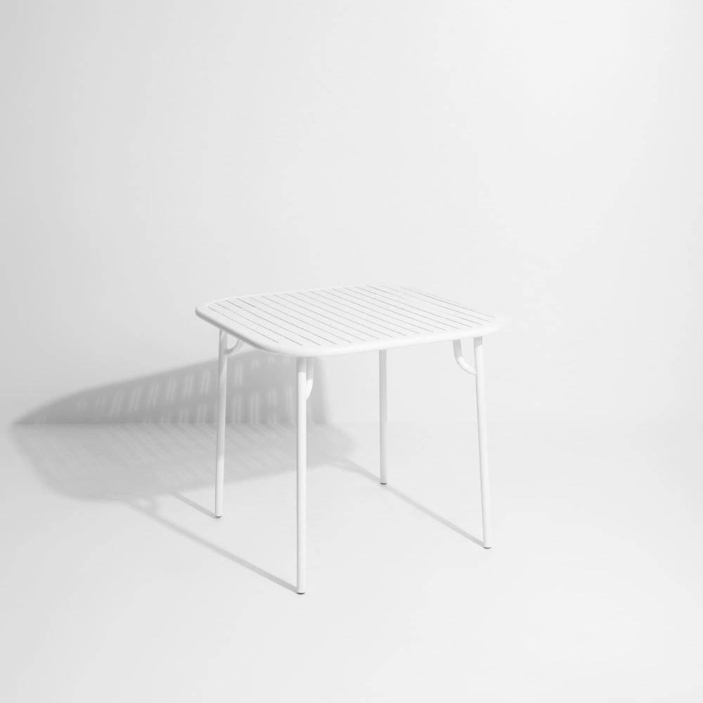Week-End Square Dining Table with slats - White
