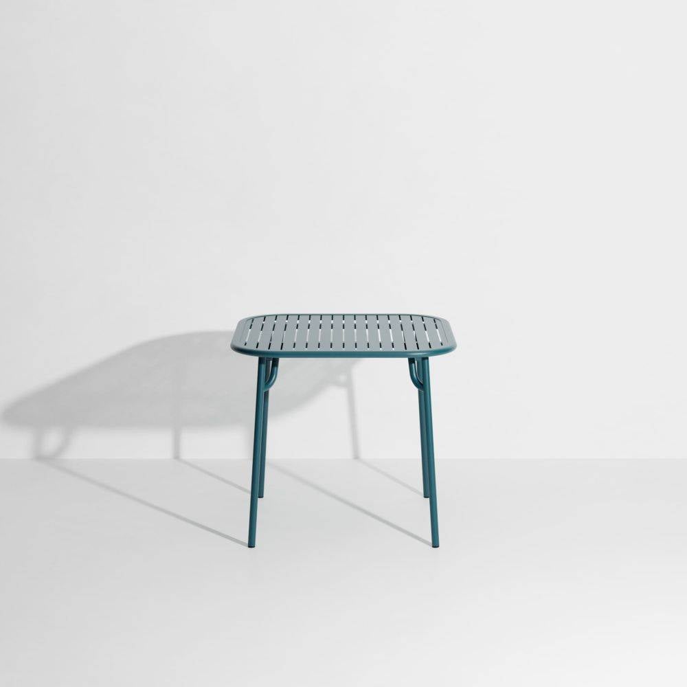 Week-End Square Dining Table with slats - Ocean blue