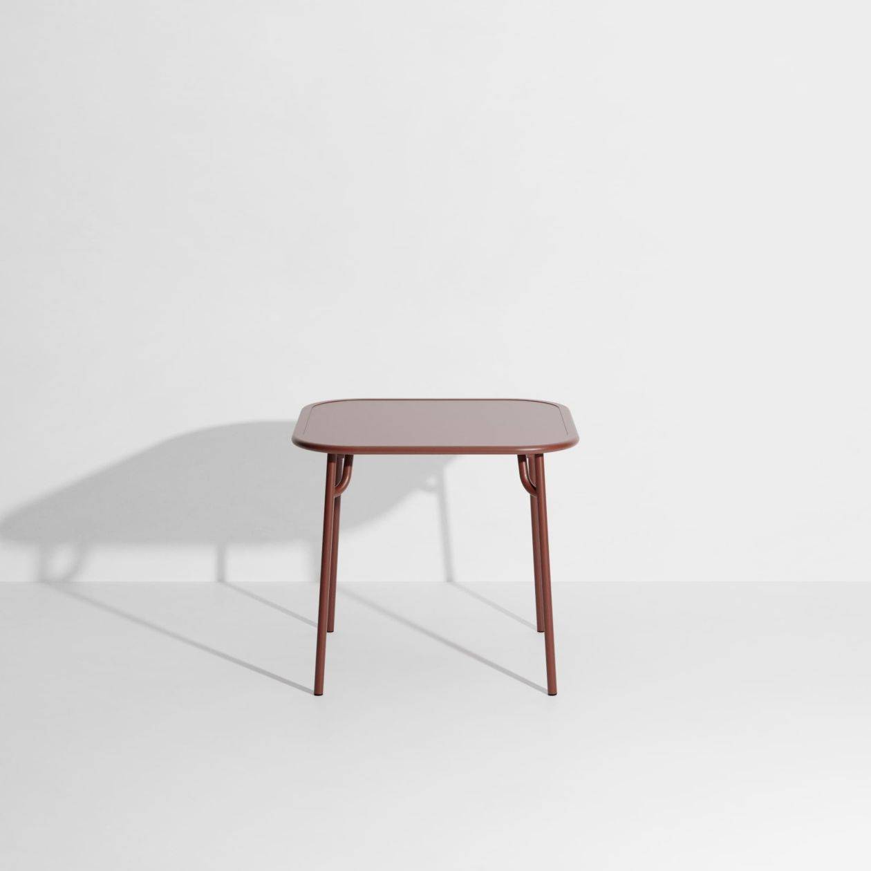 Week-End Plain Square Dining Table - Red brown