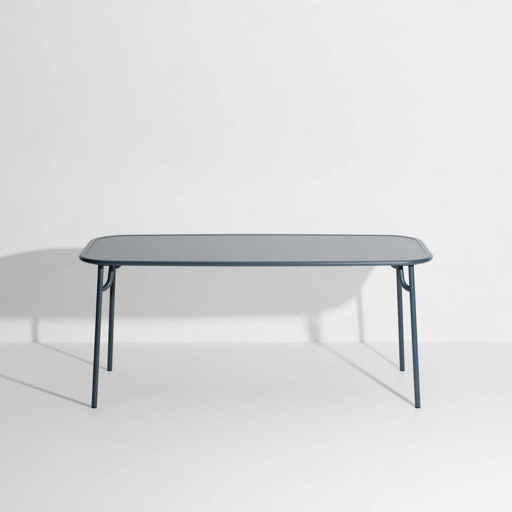 Week-End Plain Medium Rectangular Dining Table - Grey blue