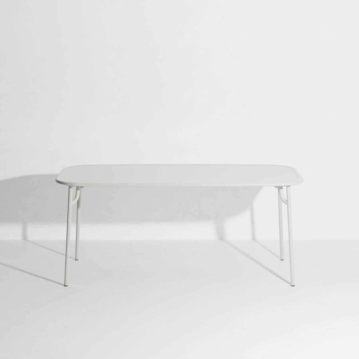 Week-End Plain Medium Rectangular Dining Table - Pearl grey