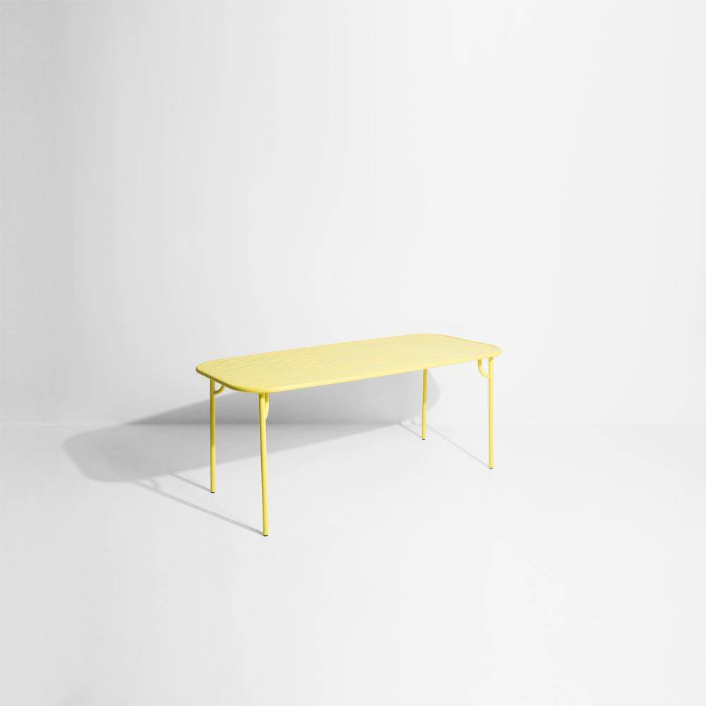 Week-End Medium Rectangular Dining Table with slats - Yellow