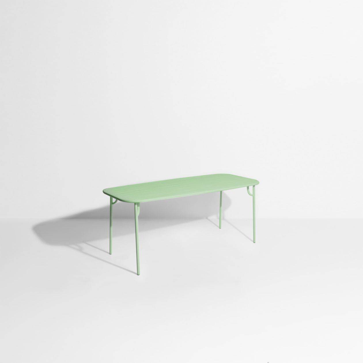 Week-End Medium Rectangular Dining Table with slats - Pastel green