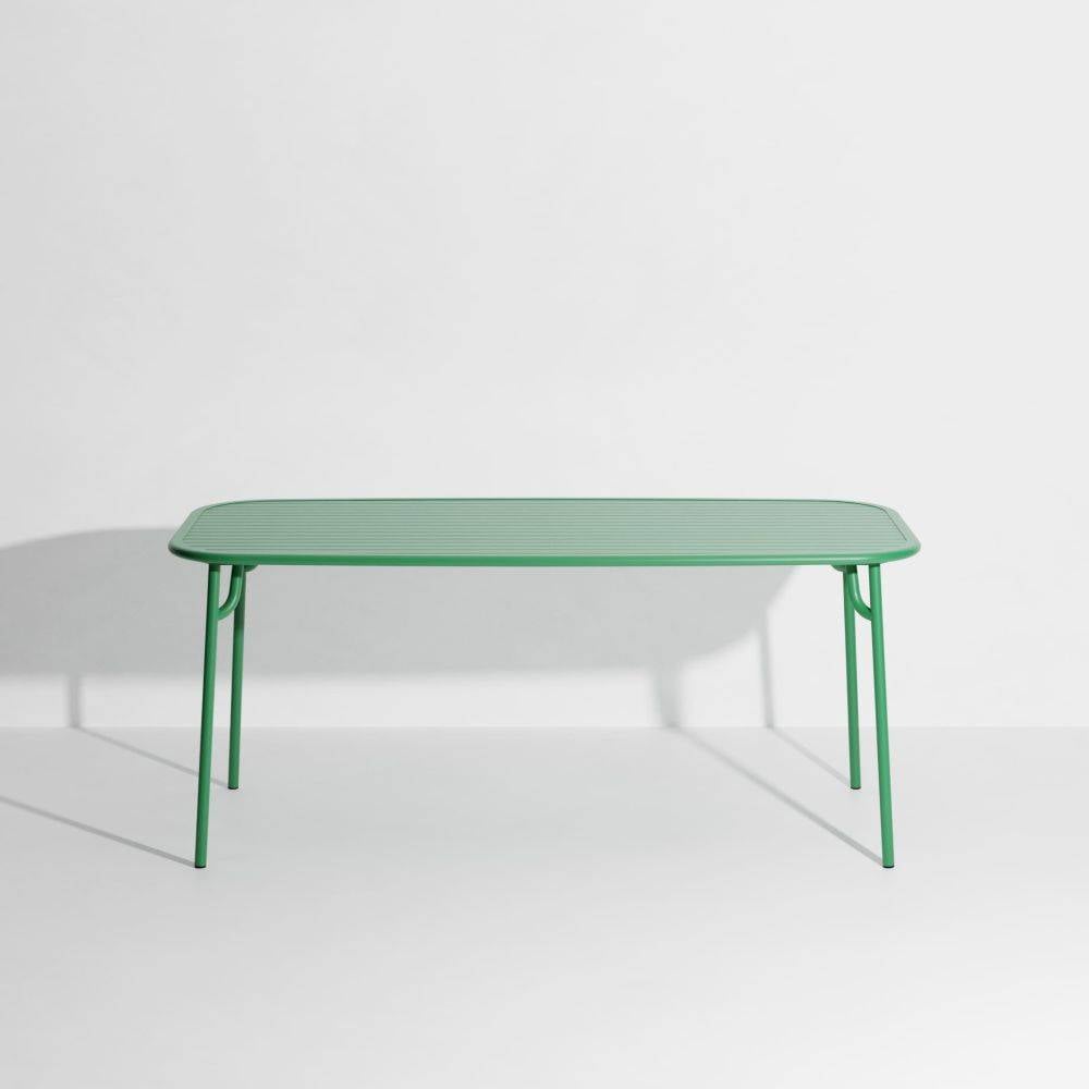 Week-End Medium Rectangular Dining Table with slats - Mint green