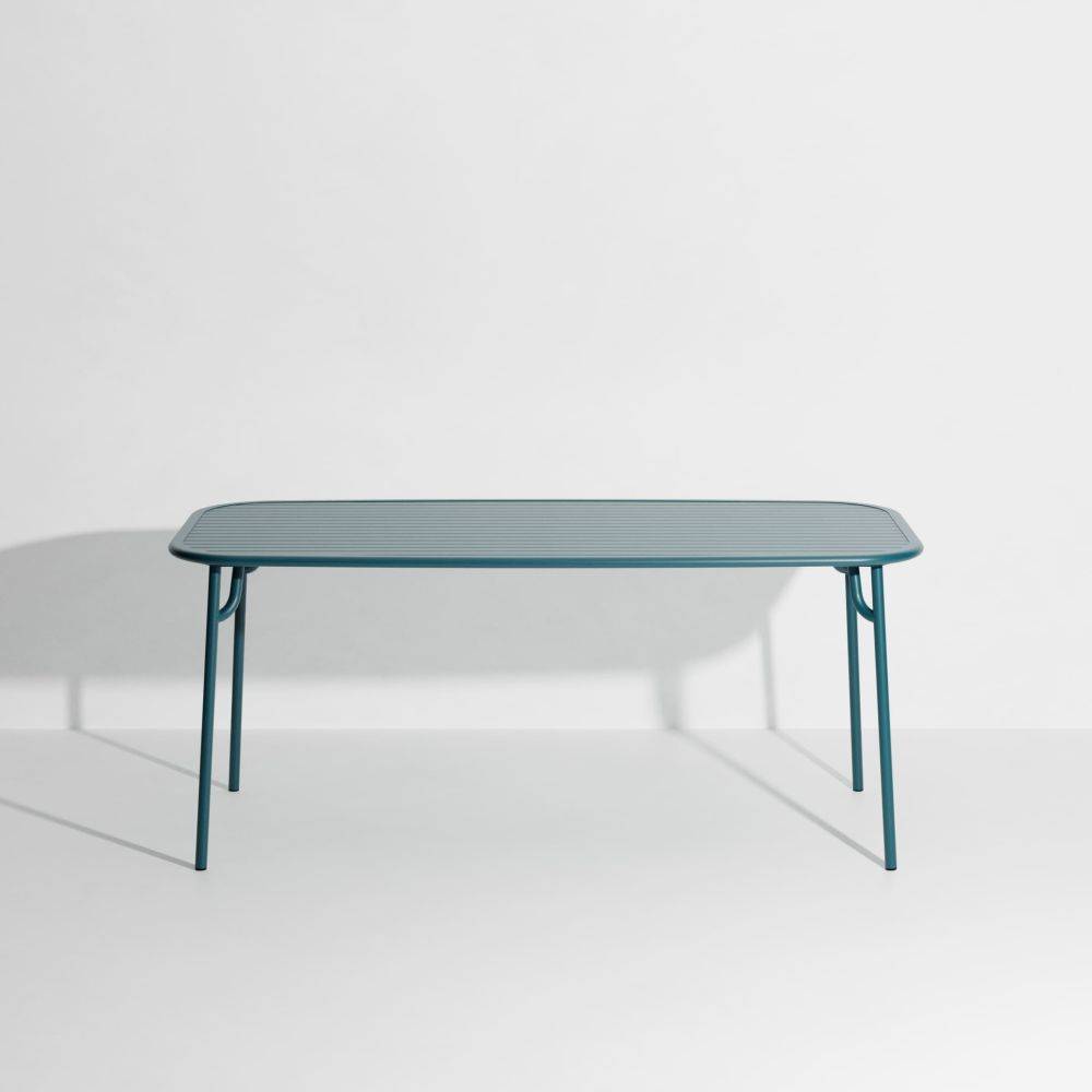 Week-End Medium Rectangular Dining Table with slats - Ocean blue