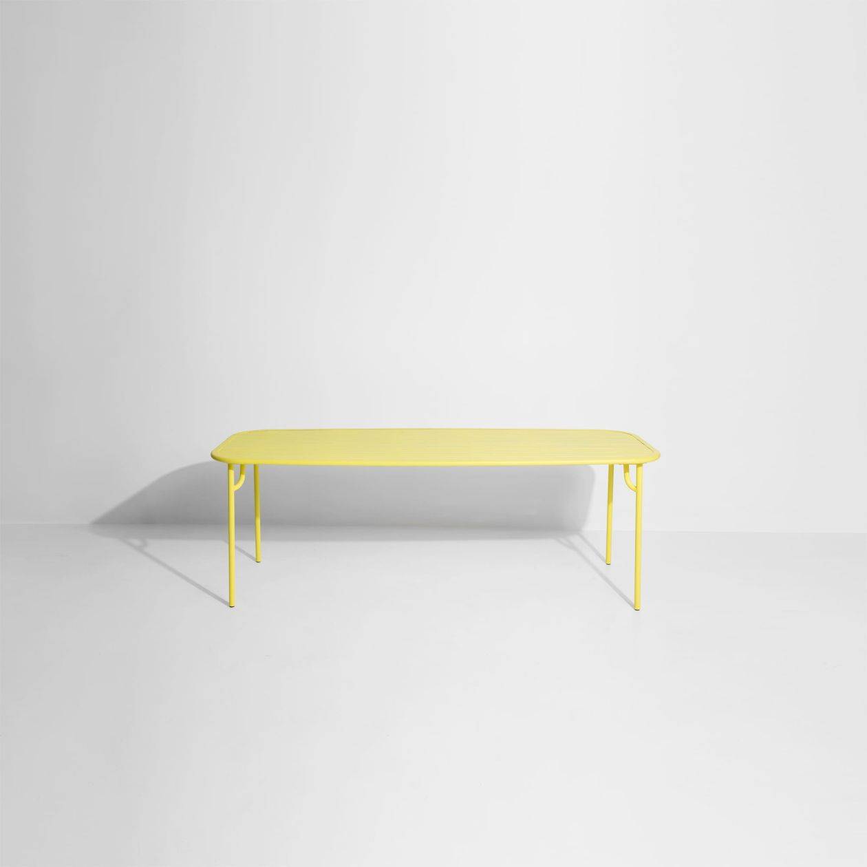 Week-End Large Rectangular Dining Table with slats - Yellow