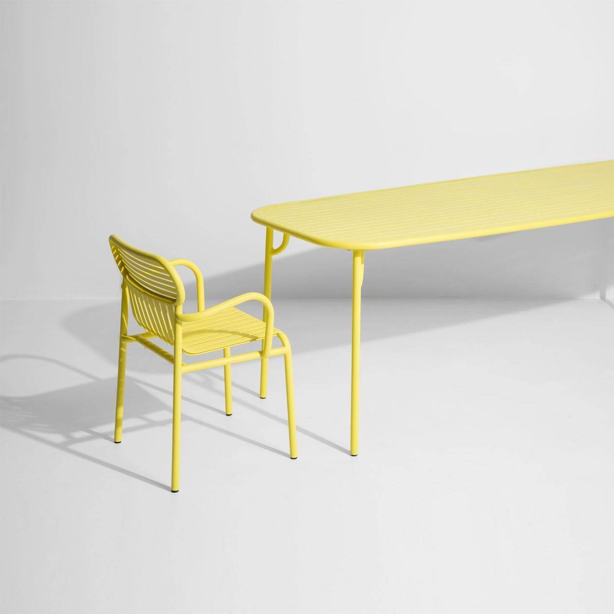 Week-End Large Rectangular Dining Table with slats - Yellow