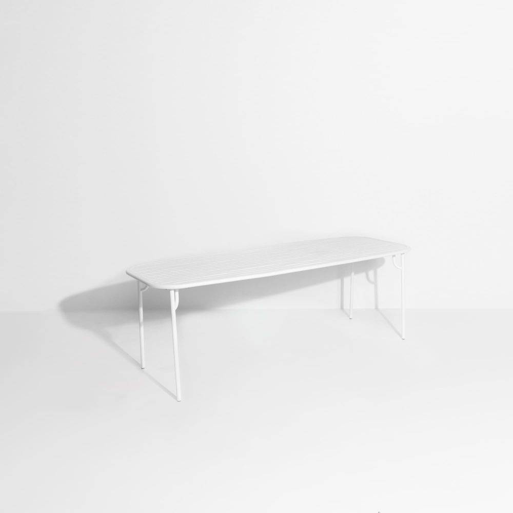 Week-End Large Rectangular Dining Table with slats - White