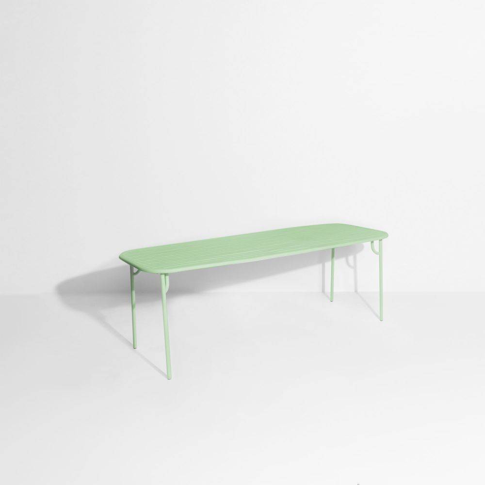 Week-End Large Rectangular Dining Table with slats - Pastel green