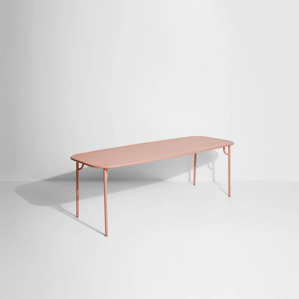 Week-End Large Rectangular Dining Table with slats - Blush