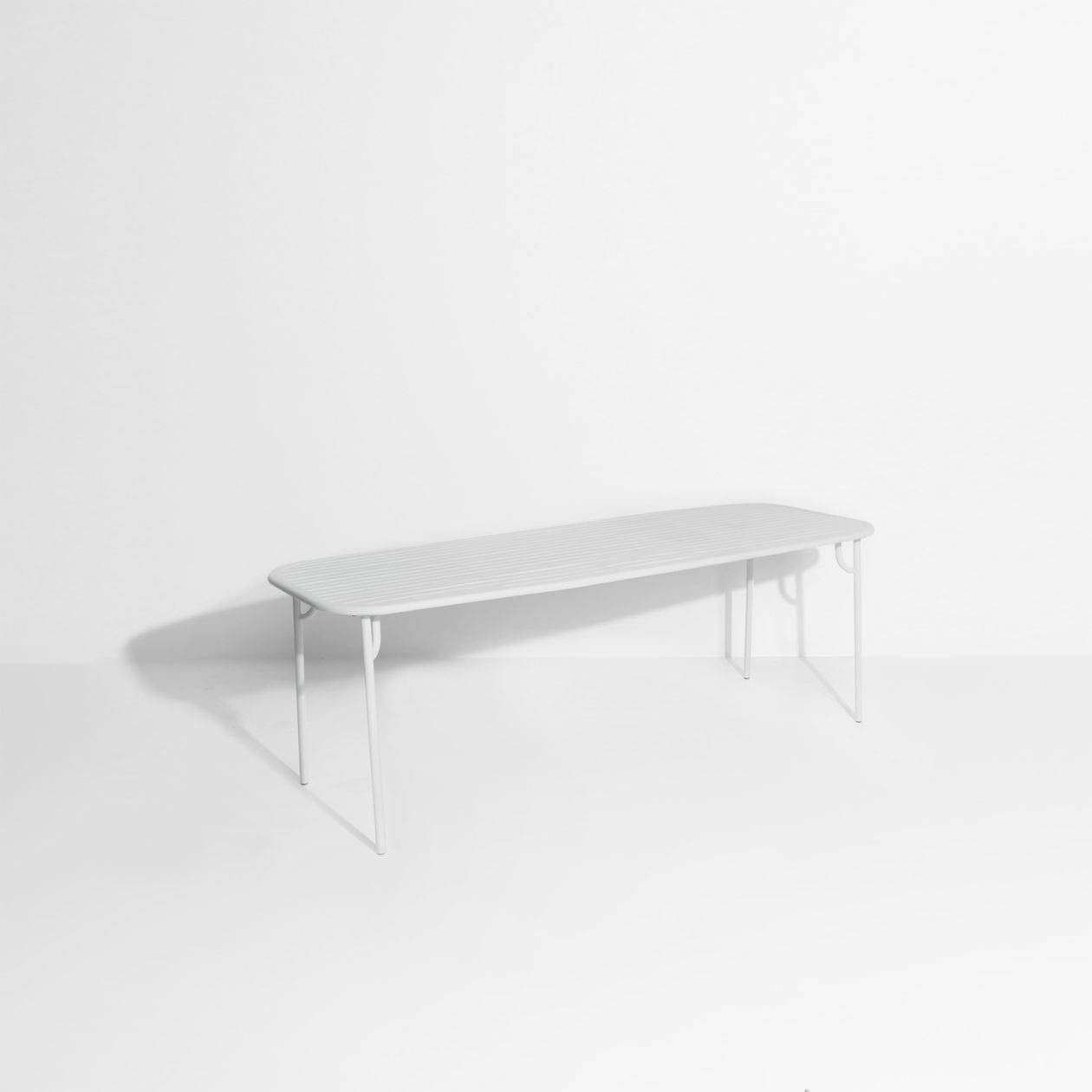 Week-End Large Rectangular Dining Table with slats - Pearl grey