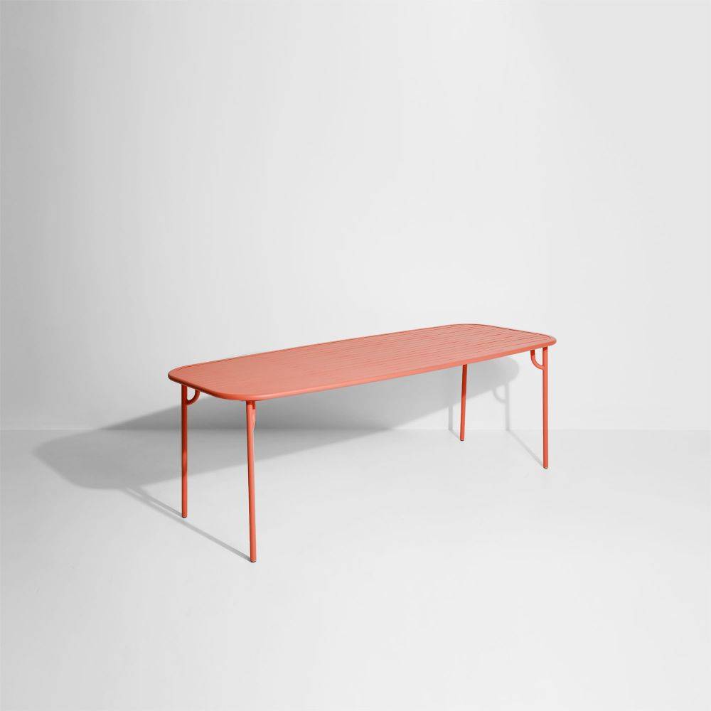 Week-End Large Rectangular Dining Table with slats - Coral