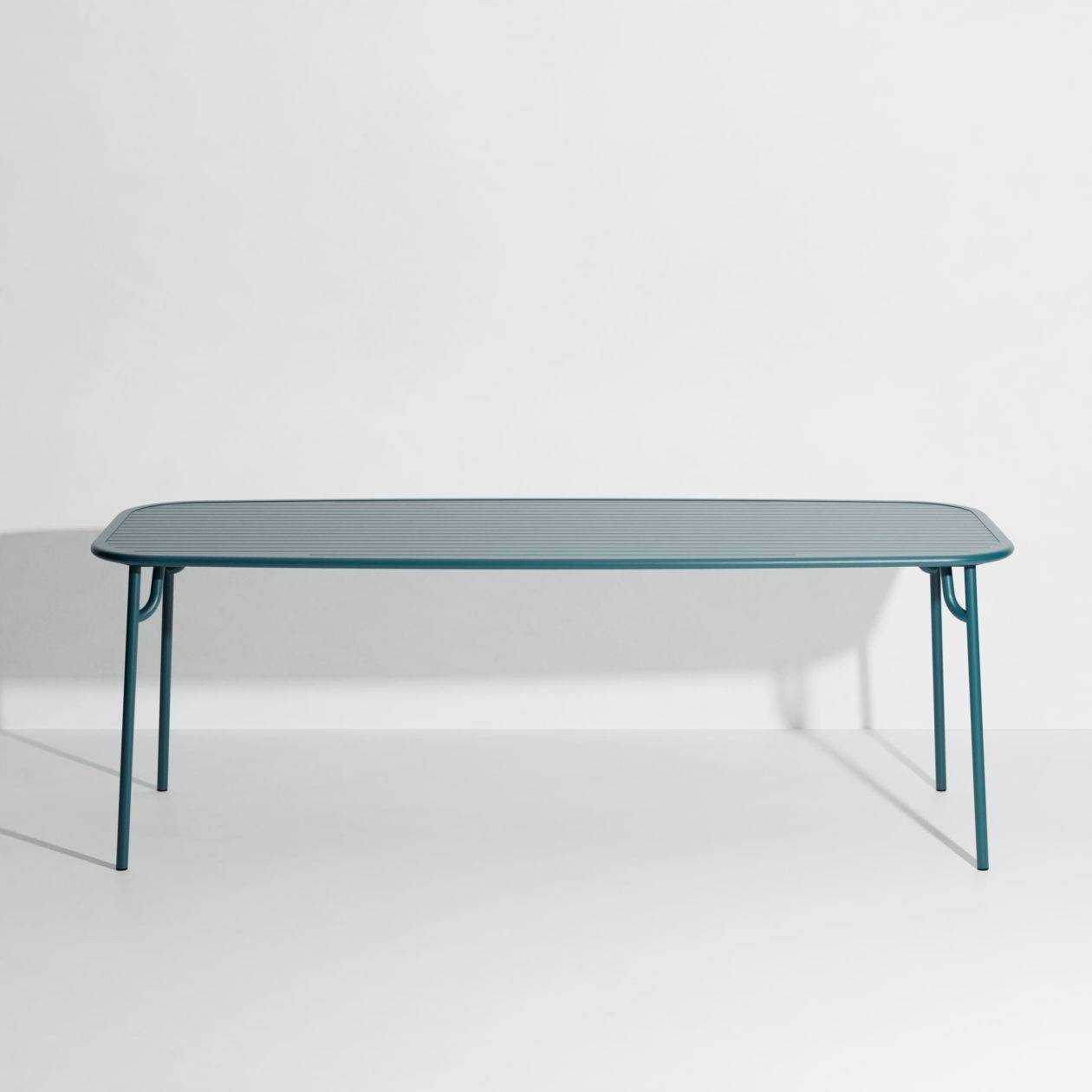 Week-End Large Rectangular Dining Table with slats - Ocean blue