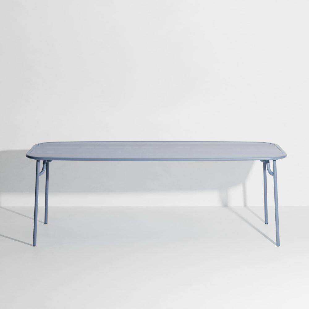 Week-End Large Rectangular Dining Table with slats - Blue pigeon