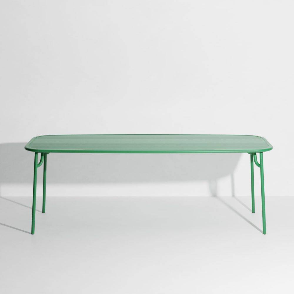 Week-End Large Rectangular Dining Table with slats - Mint green