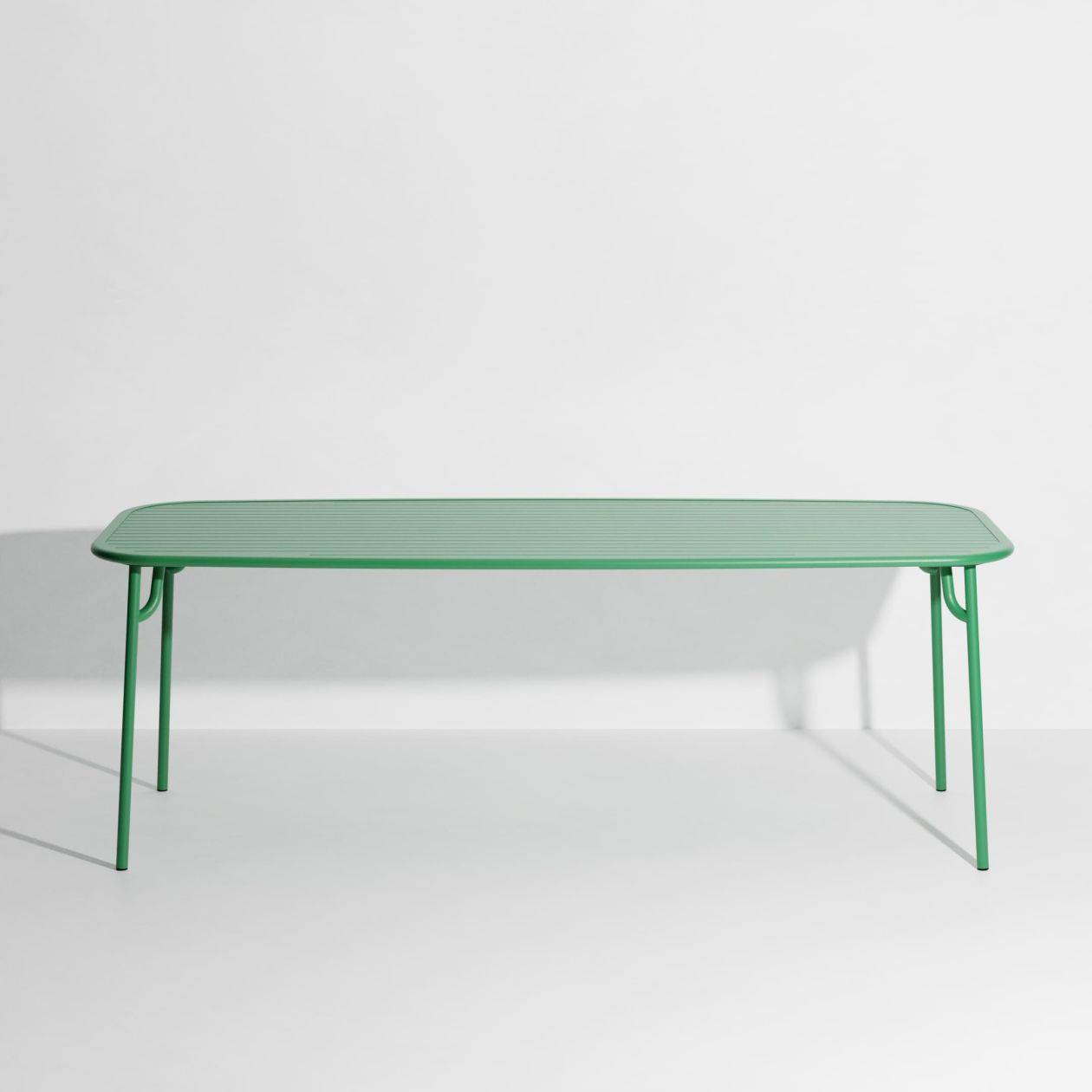Week-End Large Rectangular Dining Table with slats - Mint green