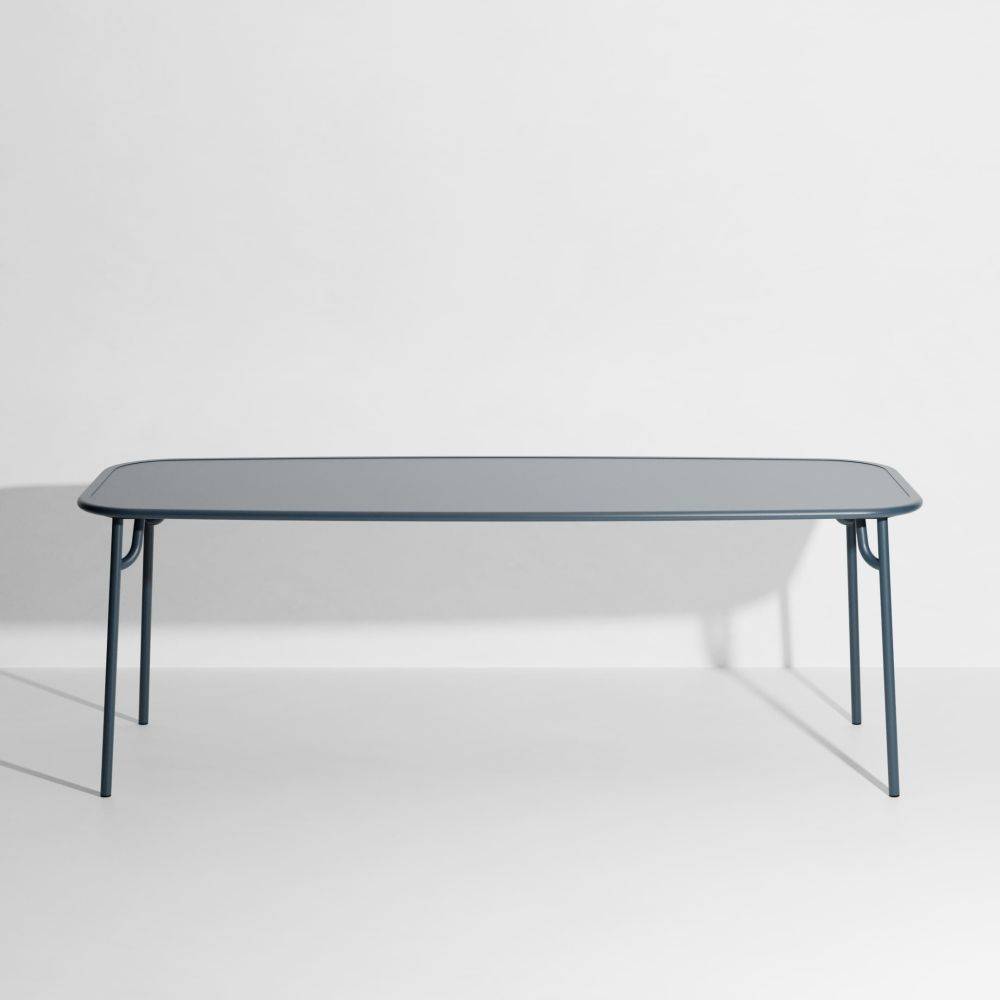 Week-End Plain Large Rectangular Dining Table - Grey blue
