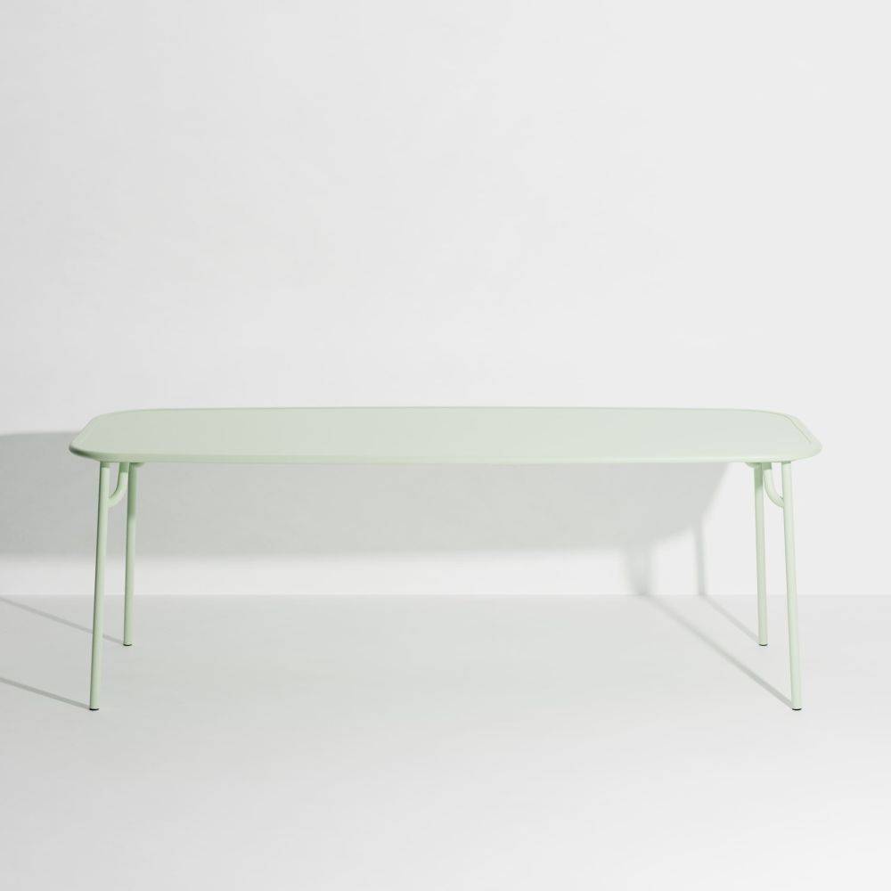 Week-End Plain Large Rectangular Dining Table - Pastel green