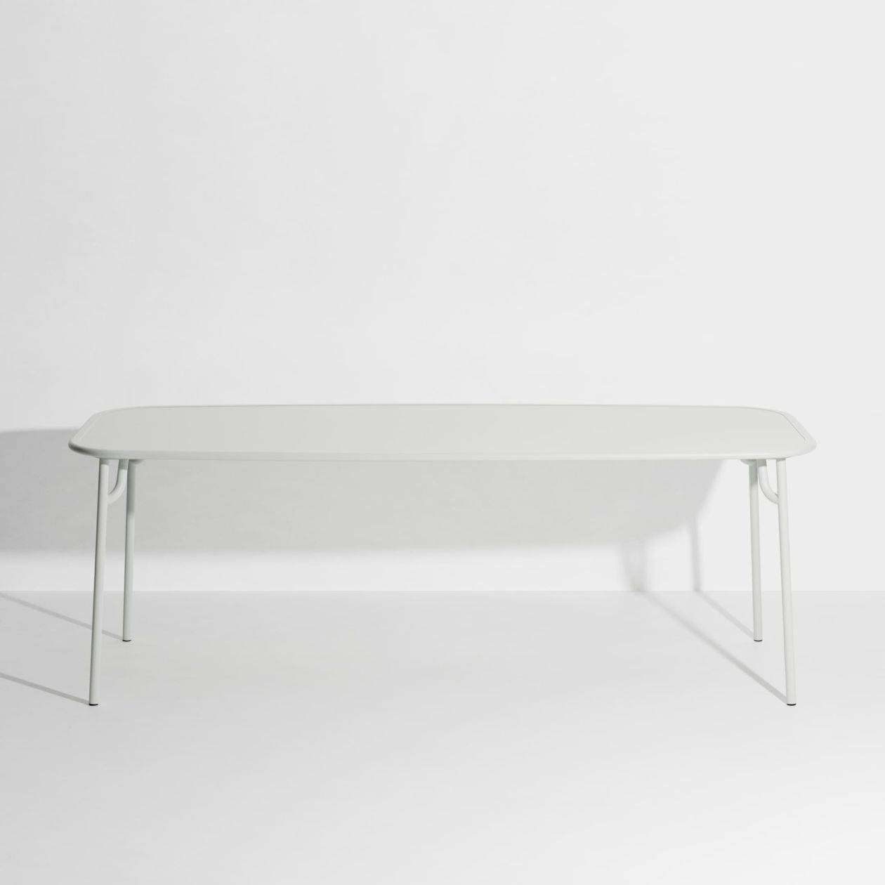 Week-End Plain Large Rectangular Dining Table - Pearl grey