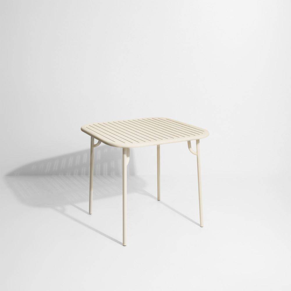Week-End Square Dining Table with slats - Ivory