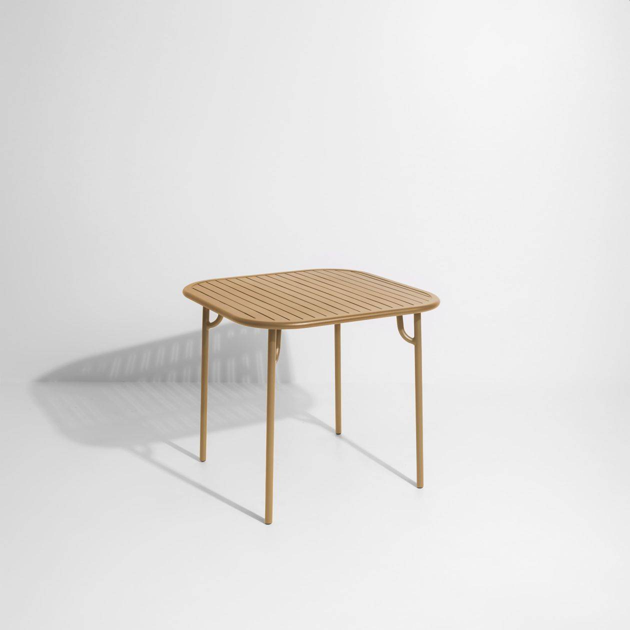 Week-End Square Dining Table with slats - Gold