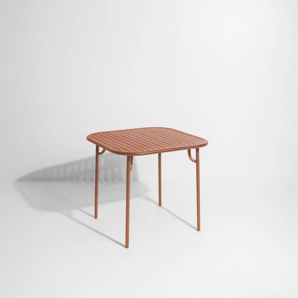 Week-End Square Dining Table with slats - Terracotta