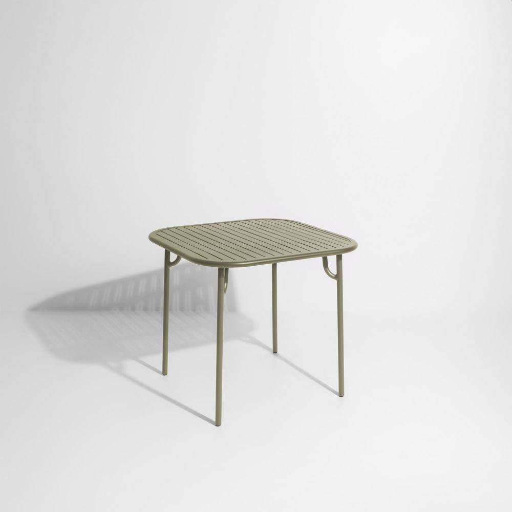 Week-End Square Dining Table with slats - Jade green