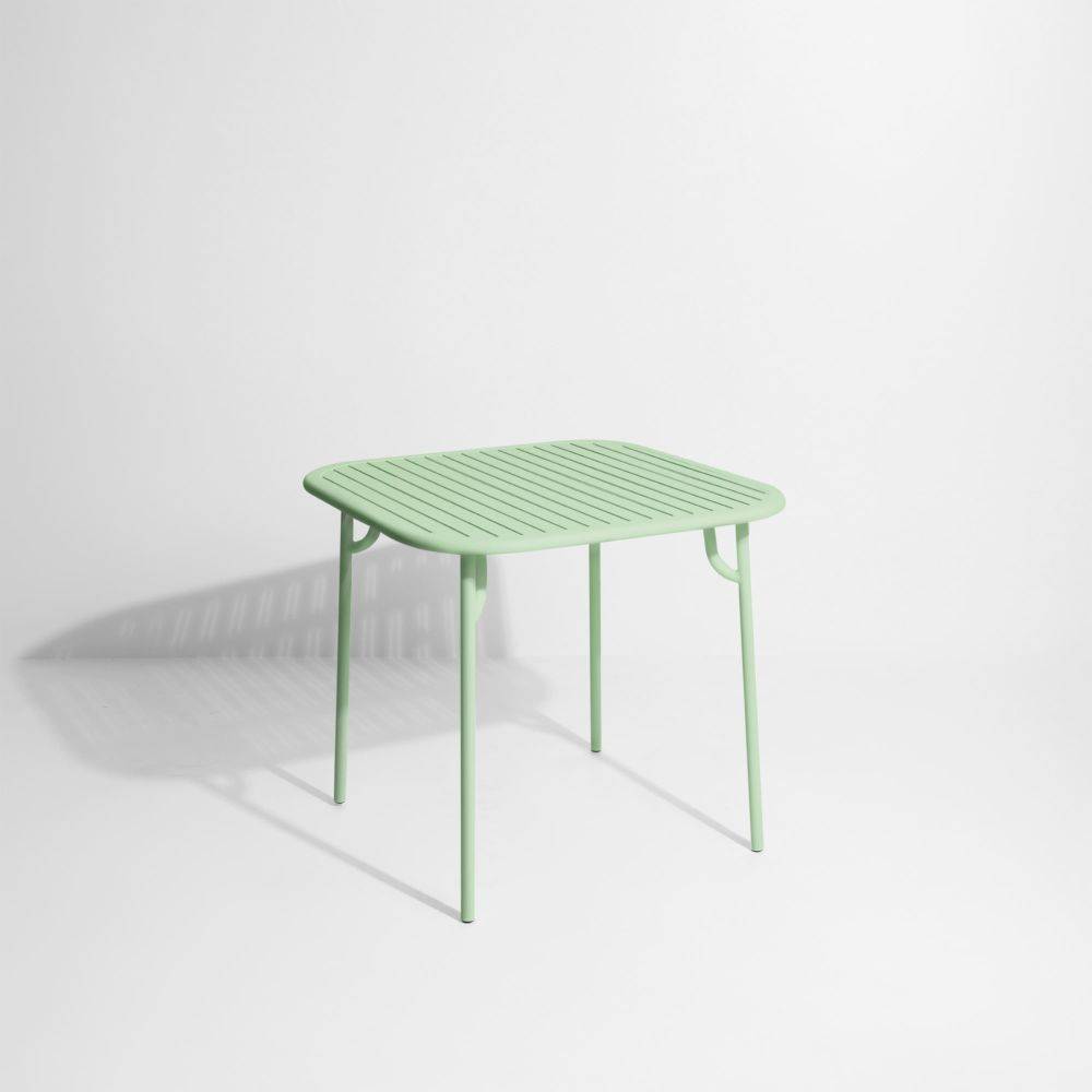 Week-End Square Dining Table with slats - Pastel green