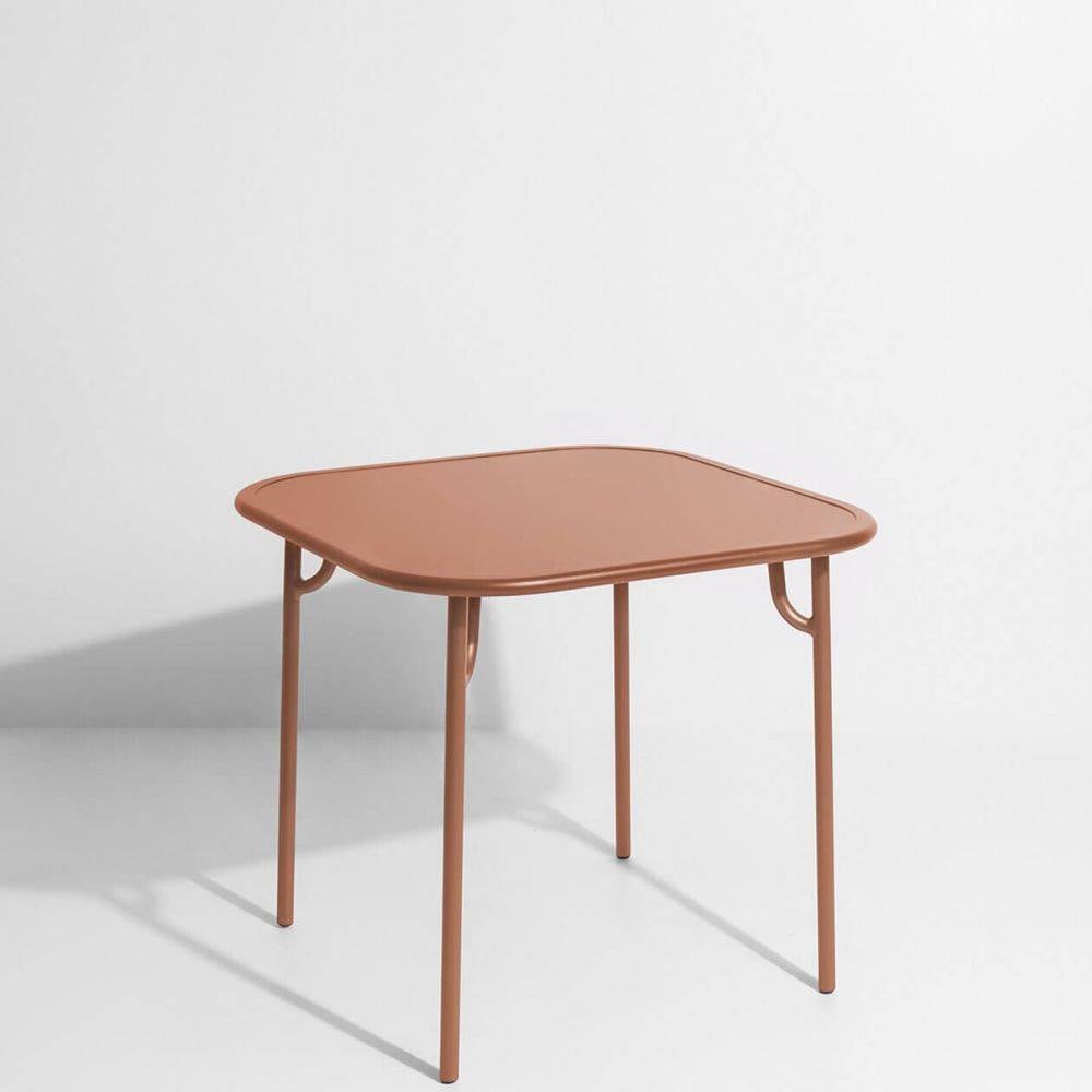 Week-End Plain Square Dining Table - Terracotta