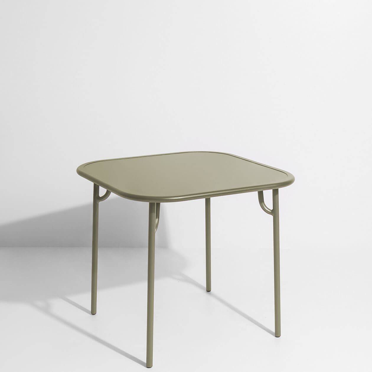 Week-End Plain Square Dining Table - Jade green