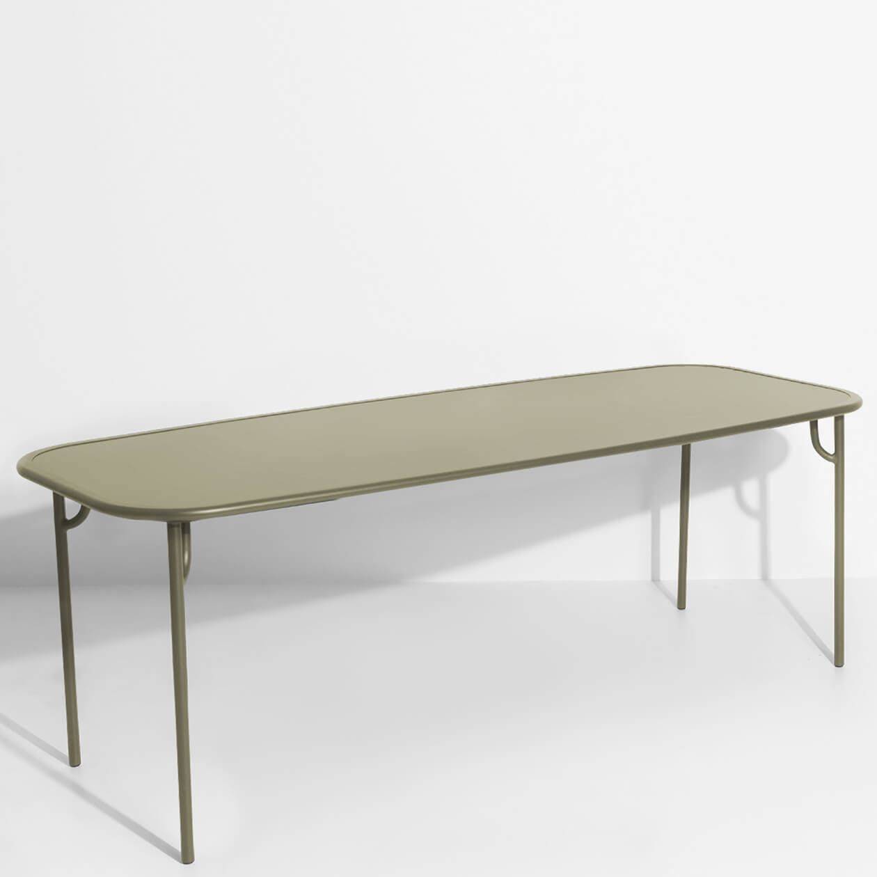 Week-End Plain Large Rectangular Dining Table - Jade green