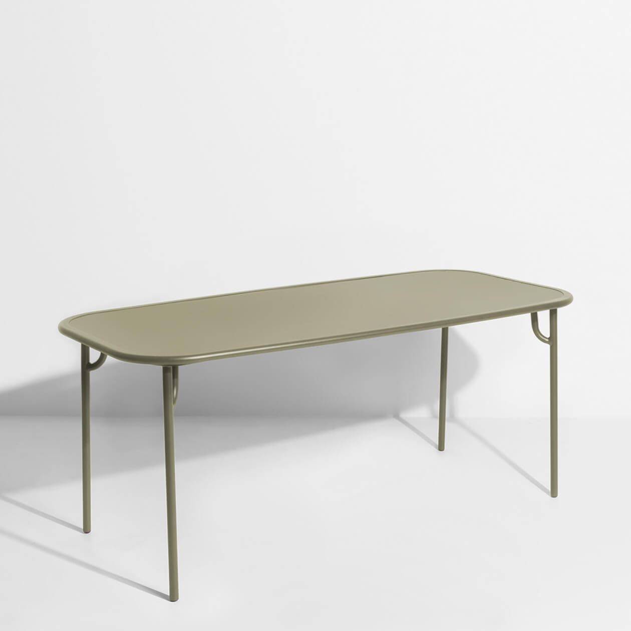 Week-End Plain Medium Rectangular Dining Table - Jade green