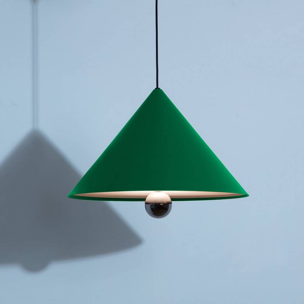 Large-pendant-lamp-Cherry-LED-green-Petite-Friture-turned-on