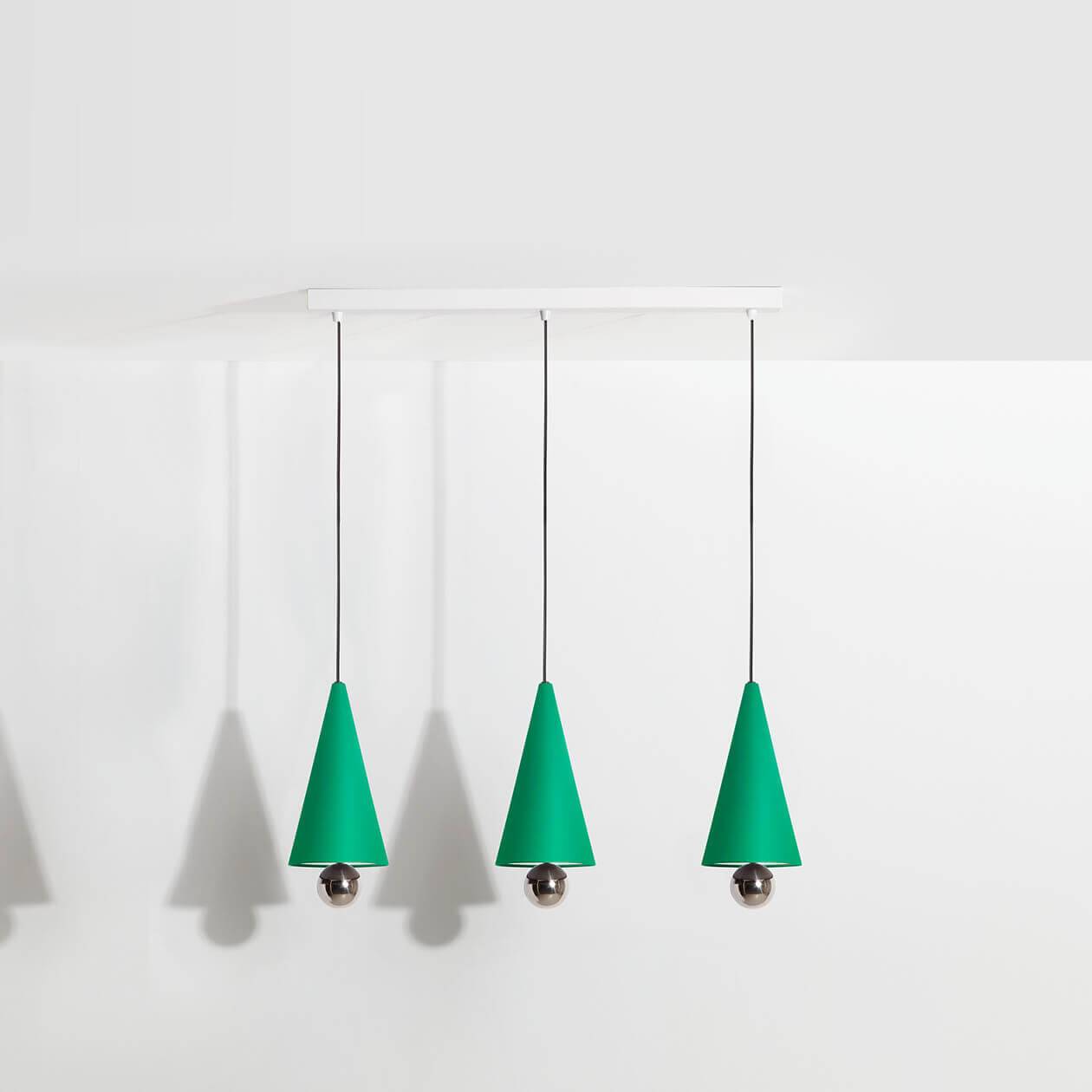 Pendant-system-3-pendants-Cherry-LED-green-Petite-Friture