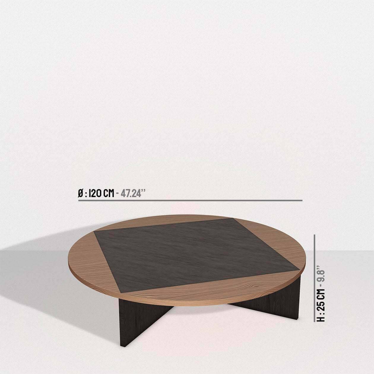 Table basse bois et noire Tavla - dimensions - Petite Friture