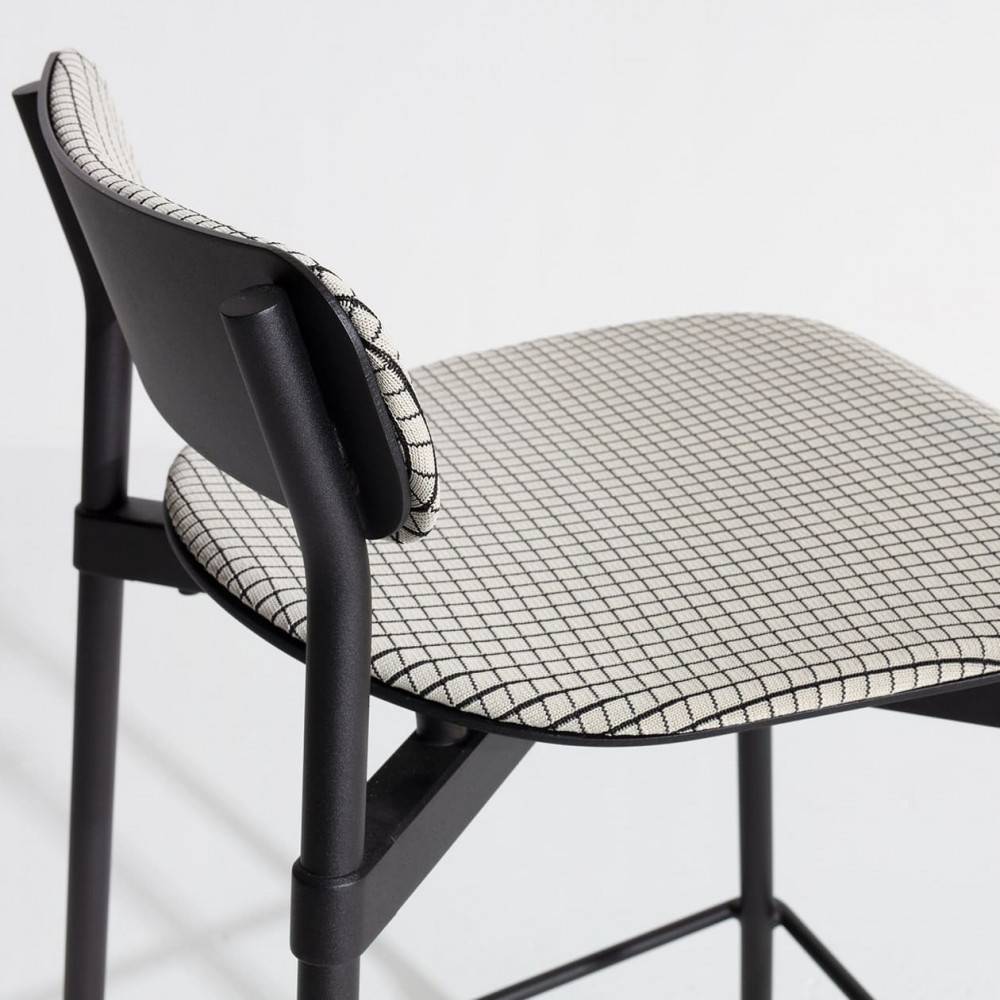 White design upholstered bar stool Tom Chung - Petite Friture