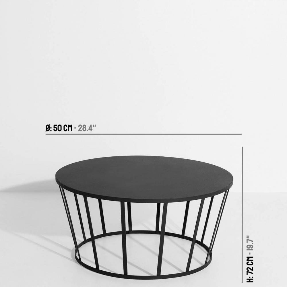 Table basse noir Hollo avec dimensions - Petite Friture