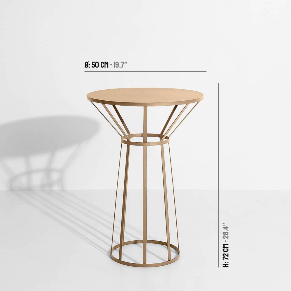 Bistrot or pedestal table gold HOLLO - dimensions